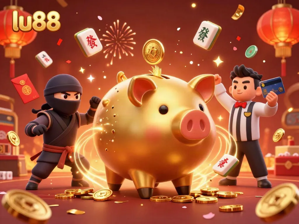 Experience the thrill of lu88 with dynamic casino elements and engaging characters in a vibrant 3D scene.
