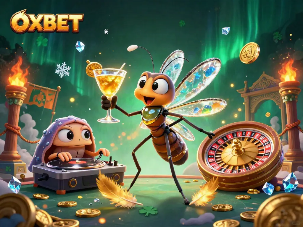 Experience the thrill of OXBET with vibrant casino characters in a dynamic gambling scene.