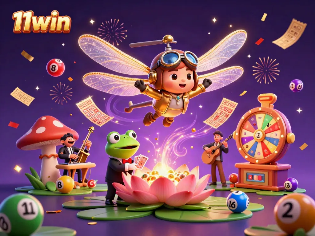 Experience thrilling games at 11win with a colorful carnival scene showcasing vibrant lottery fun.