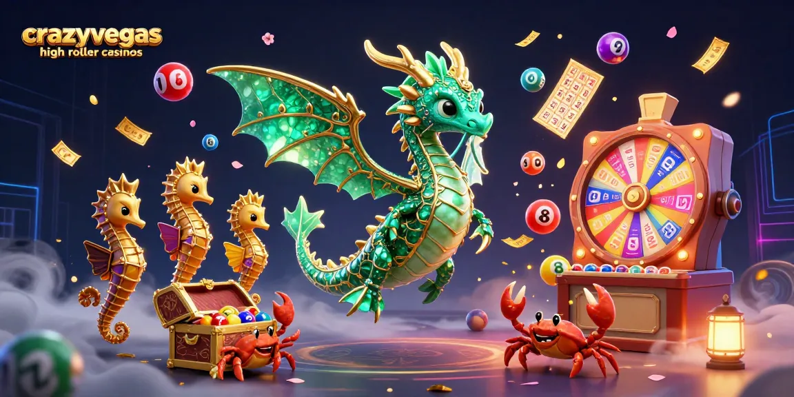 Experience the excitement of crazyvegas high roller casinos with vibrant games, gold filigree dragons, and a treasure chest in a captivating scene.