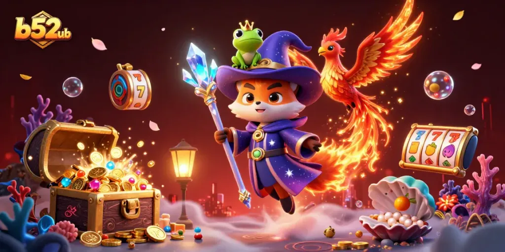 Experience the excitement at b52club with vibrant slot machines and enchanted characters!