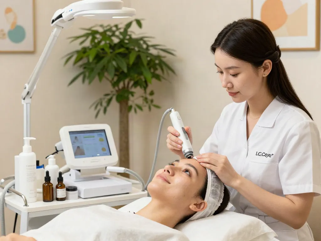 Augenringe entfernen mit der schmerzfreien CCeye® Behandlung in einem einladenden Beauty-Studio.