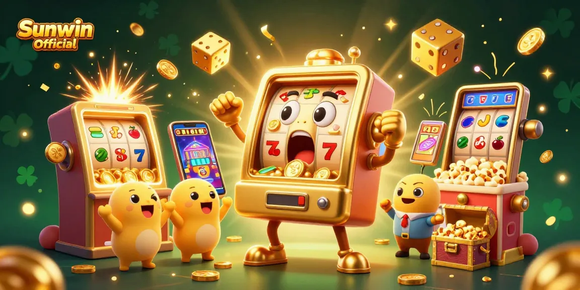 Win big with Sunwin Official as exciting slot machines and golden coins burst from the jackpot!